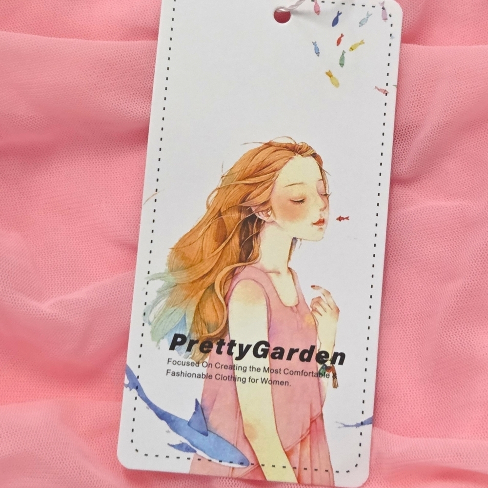 PrettyGarden Chic One Shoulder Asymmetrical Pink Party Cocktail Dress Sz L NWT - Picture 6 of 10